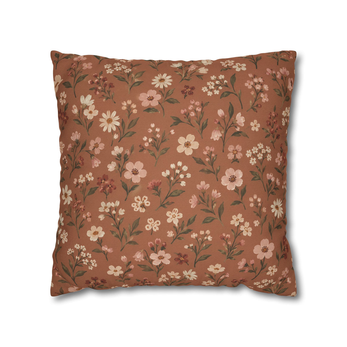 Clay Petal Floral Pillow Cover — 18 × 18 in