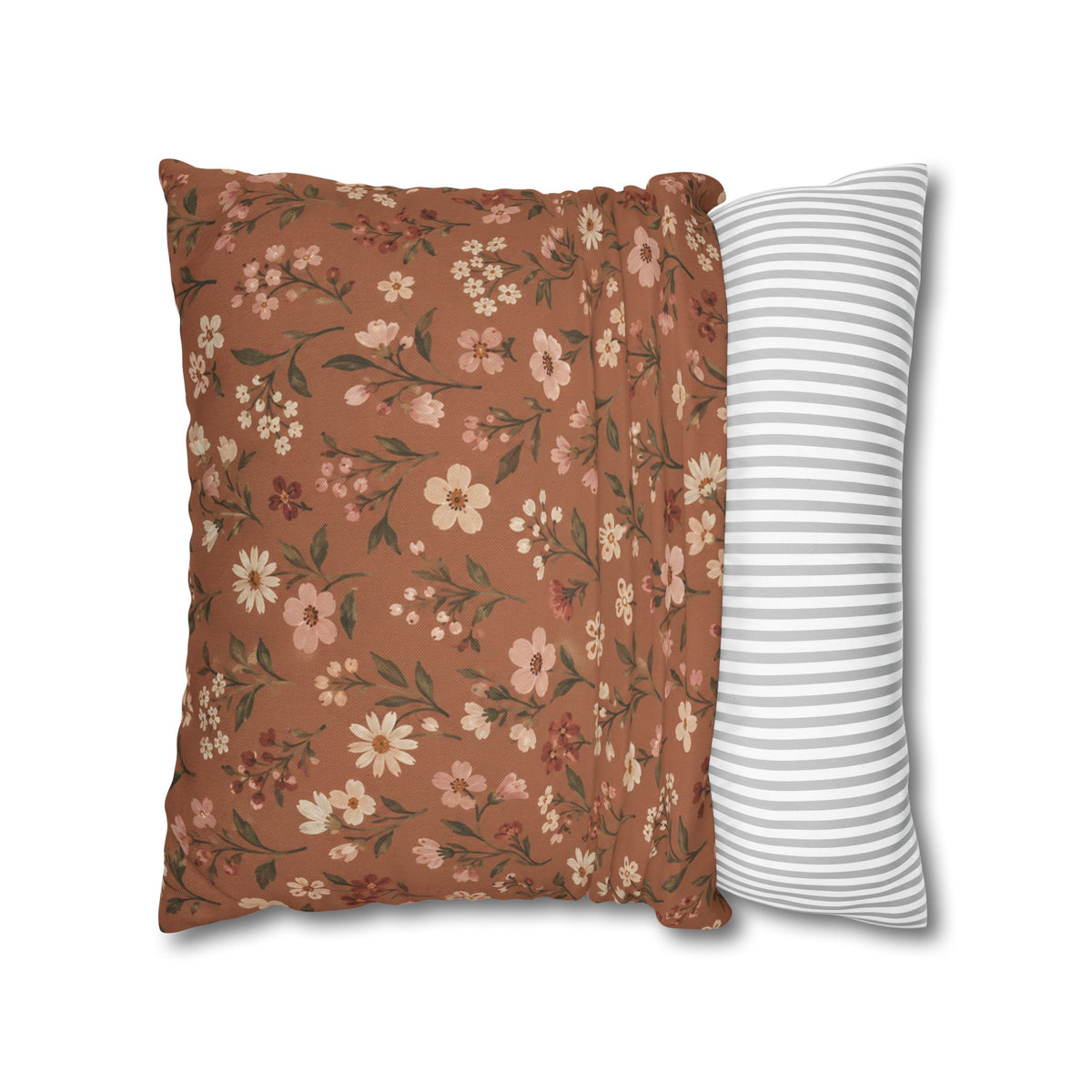 Clay Petal Floral Pillow Cover — 18 × 18 in