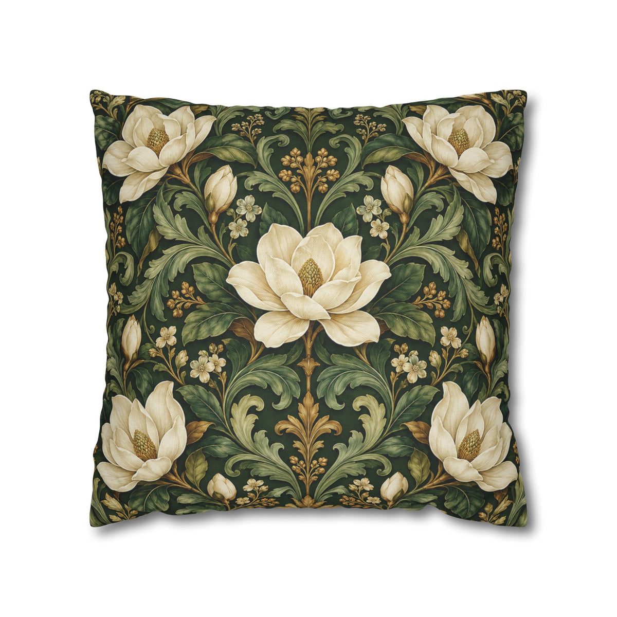 Emerald Conservatory Victorian Floral Pillow Cover — 18 × 18 in