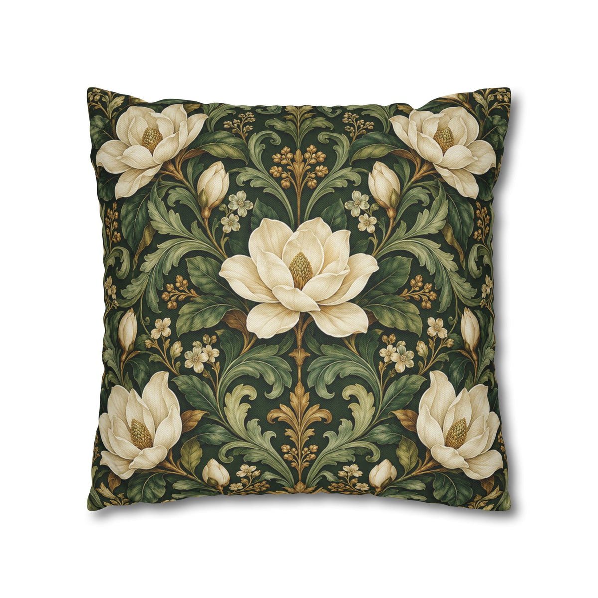Emerald Conservatory Victorian Floral Pillow Cover — 18 × 18 in