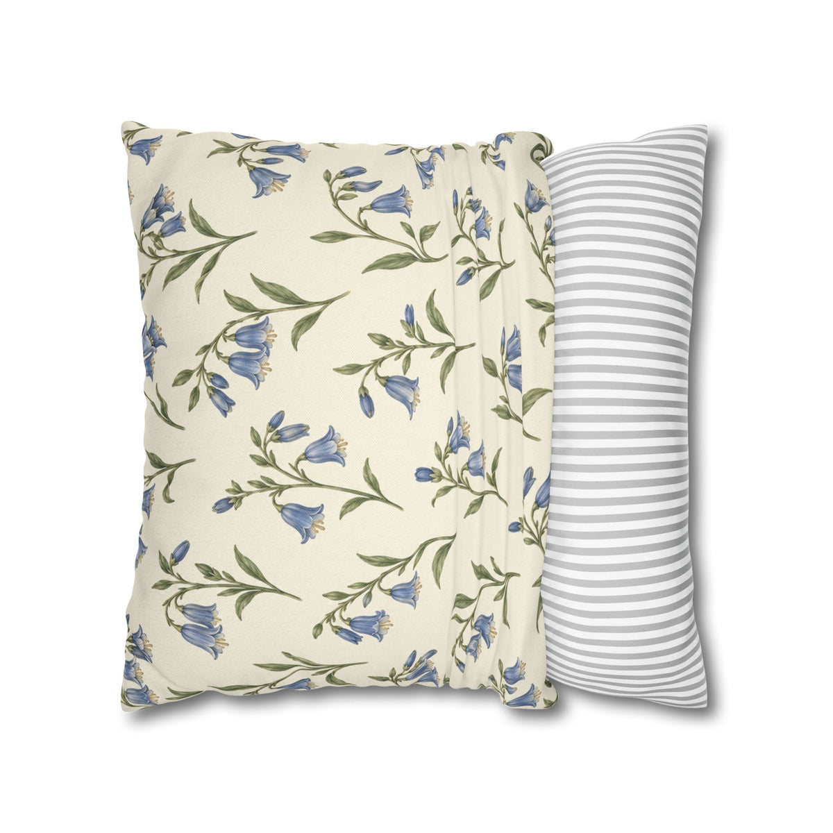 Bluebell Morning Floral Pillow Cover — 18 × 18 in