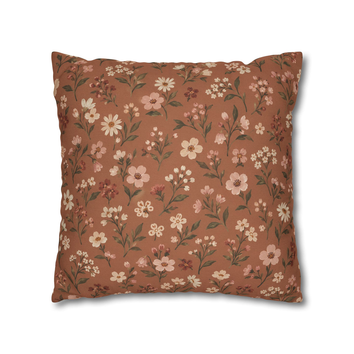 Clay Petal Floral Pillow Cover — 18 × 18 in