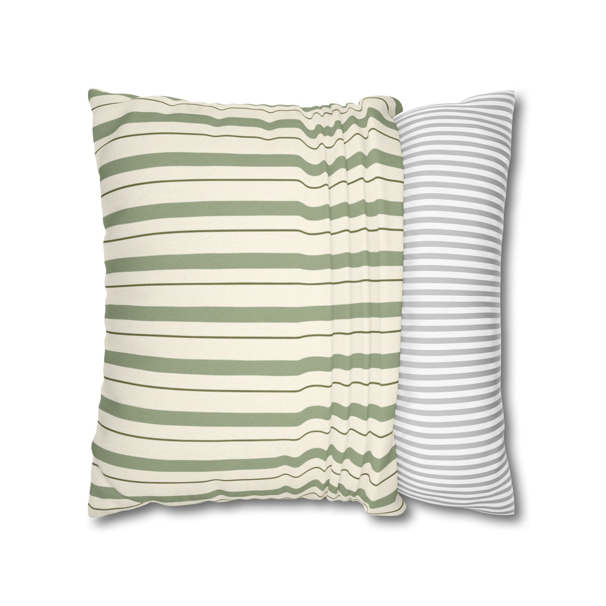 Sunday Stripe Sage Pillow Cover — 18 × 18 in
