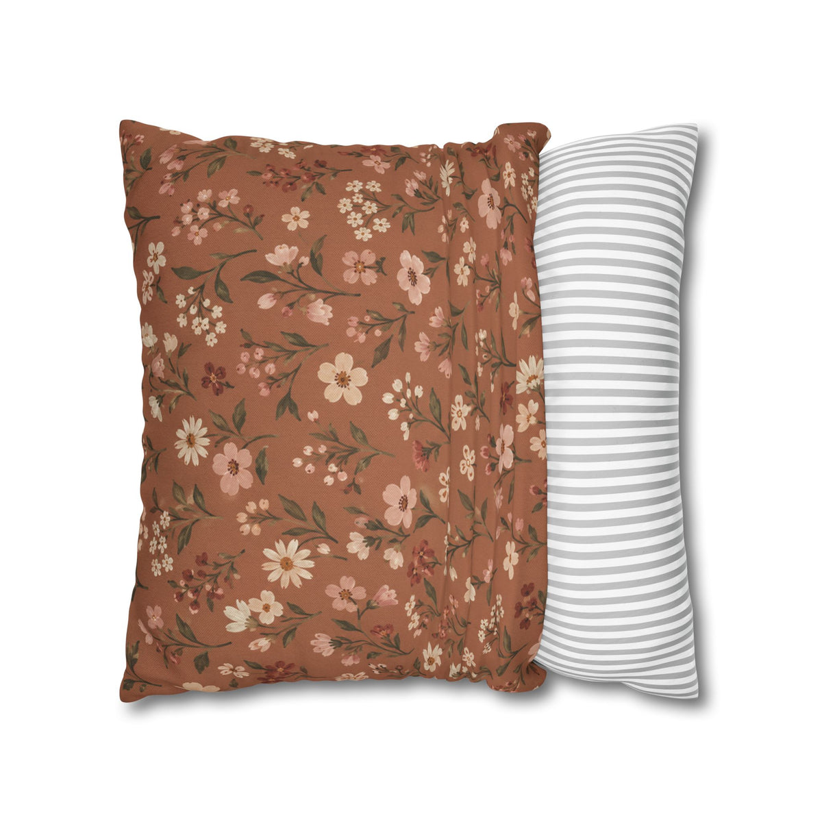 Clay Petal Floral Pillow Cover — 18 × 18 in