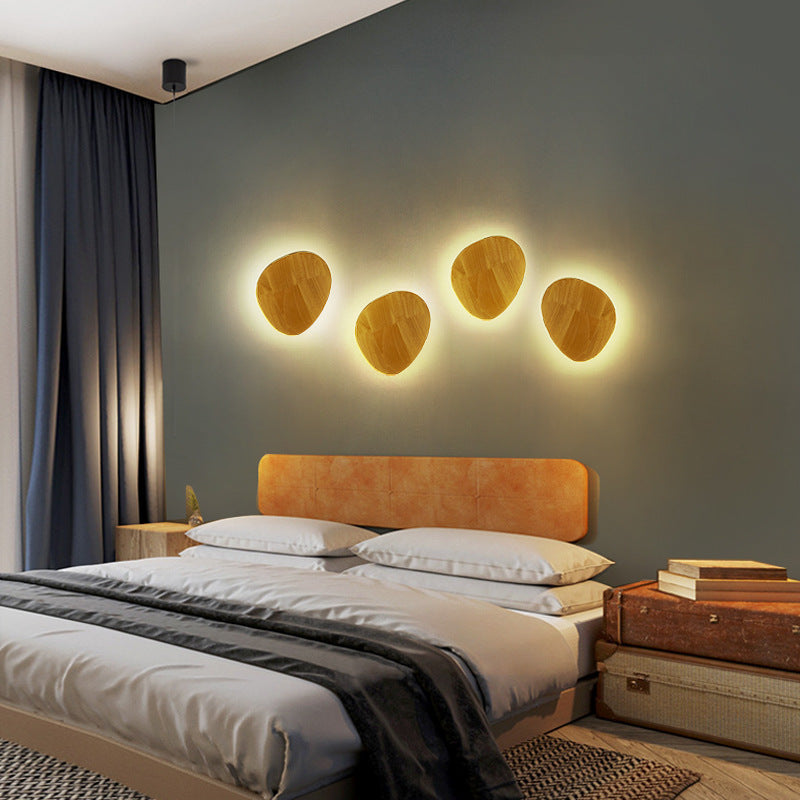 Ambient Warm Light Wooden Wall Lamp for Hallway and Corridor