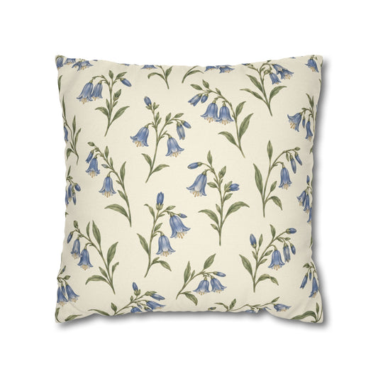 Bluebell Morning Floral Pillow Cover — 18 × 18 in