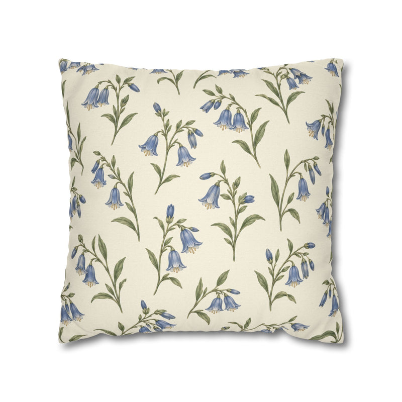 Bluebell Morning Floral Pillow Cover — 18 × 18 in
