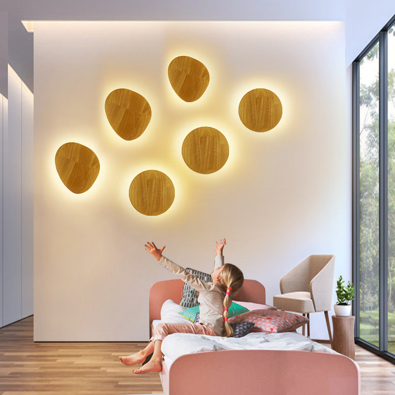 Ambient Warm Light Wooden Wall Lamp for Hallway and Corridor