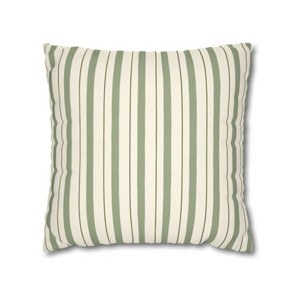 Sunday Stripe Sage Pillow Cover — 18 × 18 in