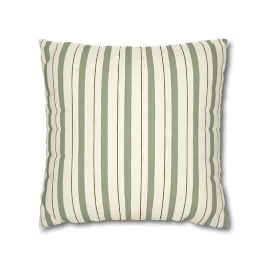 Sunday Stripe Sage Pillow Cover — 18 × 18 in