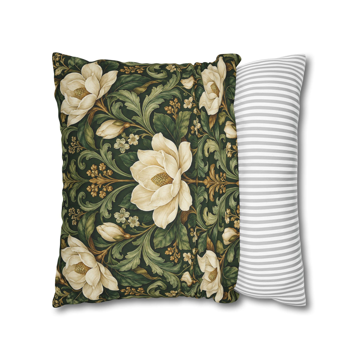Emerald Conservatory Victorian Floral Pillow Cover — 18 × 18 in