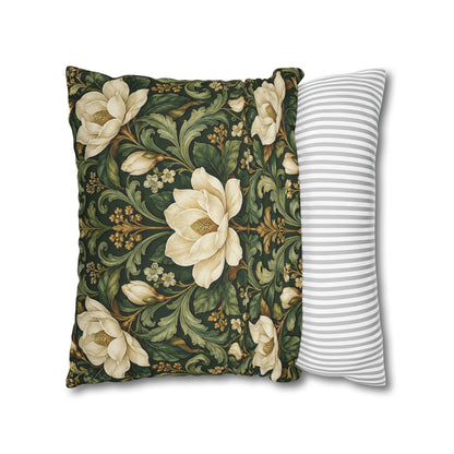 Emerald Conservatory Victorian Floral Pillow Cover — 18 × 18 in