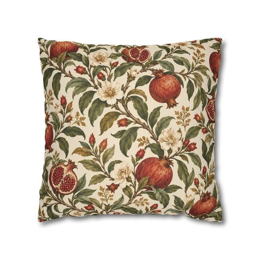 Pomegranate Manor Victorian Botanical Pillow Cover — 18 × 18 in