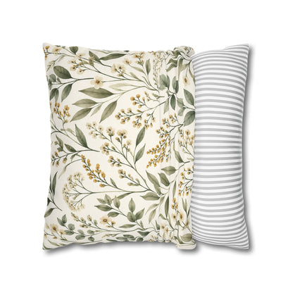 Sage Meadow Botanical Pillow Cover — 18 × 18 in