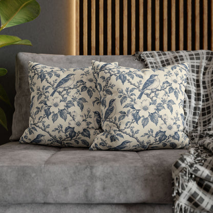 Bluebird Toile Pillow Cover