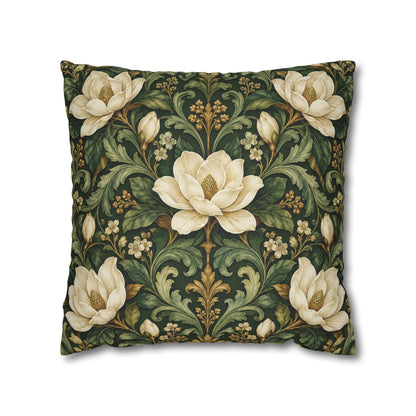 Emerald Conservatory Victorian Floral Pillow Cover — 18 × 18 in