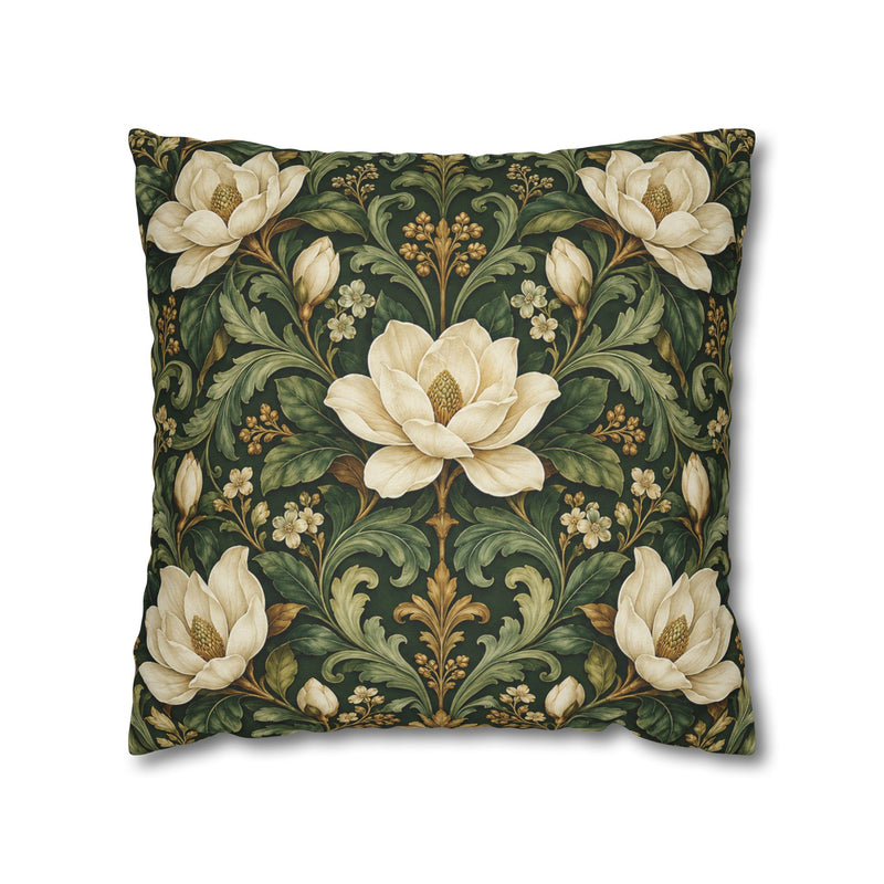Emerald Conservatory Victorian Floral Pillow Cover — 18 × 18 in