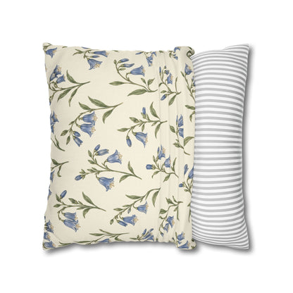 Bluebell Morning Floral Pillow Cover — 18 × 18 in