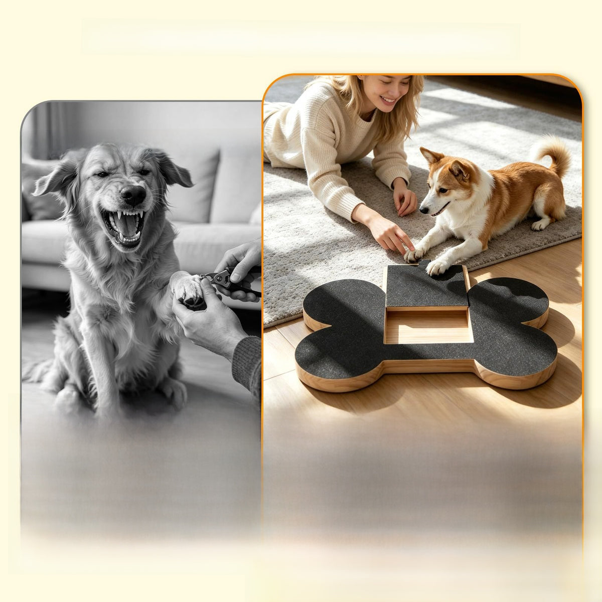 Bone-Shaped Dog Scratch Board with Treat Compartment
