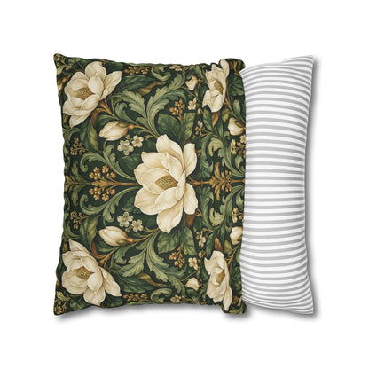 Emerald Conservatory Victorian Floral Pillow Cover — 18 × 18 in