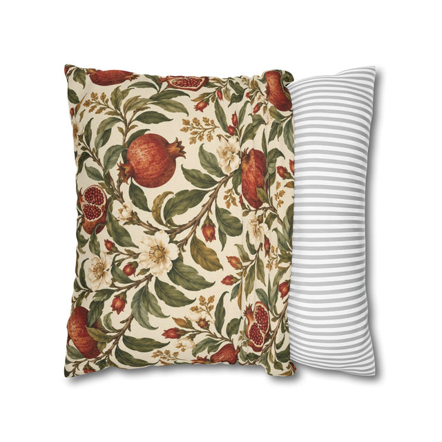 Pomegranate Manor Victorian Botanical Pillow Cover — 18 × 18 in