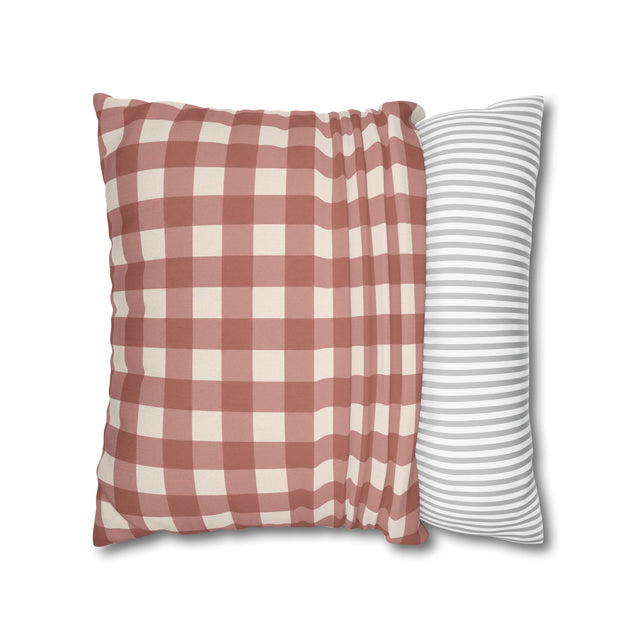 Rosewood Check Gingham Pillow Cover — 18 × 18 in