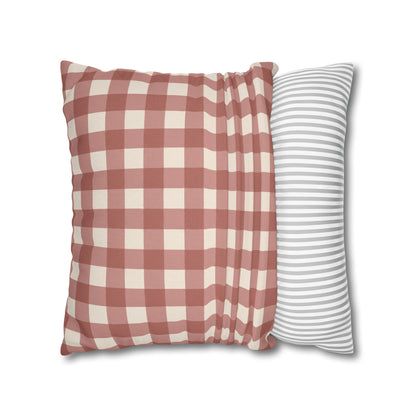 Rosewood Check Gingham Pillow Cover — 18 × 18 in
