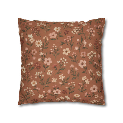 Clay Petal Floral Pillow Cover — 18 × 18 in