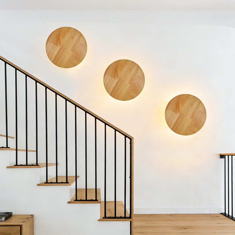 Ambient Warm Light Wooden Wall Lamp for Hallway and Corridor