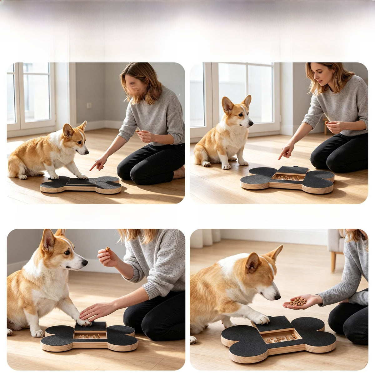Bone-Shaped Dog Scratch Board with Treat Compartment