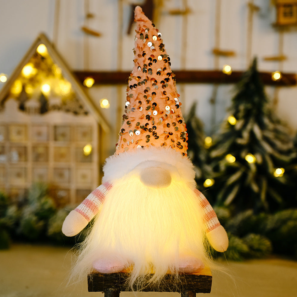 Lighted Sequin Christmas Gnome