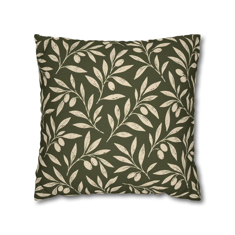 Olive Grove Botanical Pillow Cover — 18 × 18 in