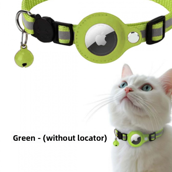Adjustable Cat Collar with AirTag Holder & Bell