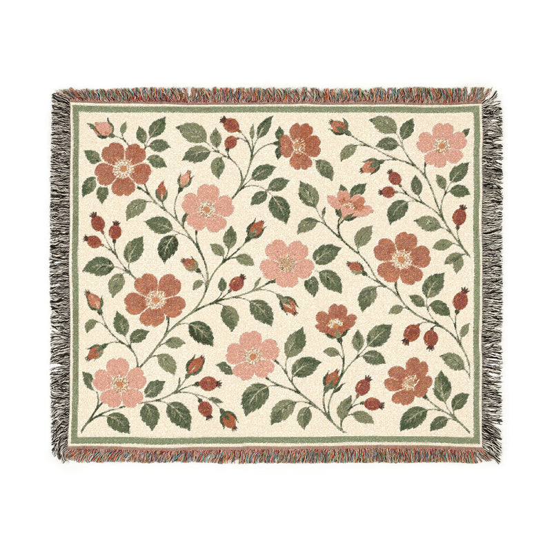 Rosehip Cottage — Woven Throw Blanket