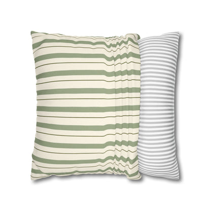 Sunday Stripe Sage Pillow Cover — 18 × 18 in