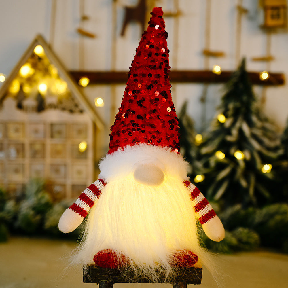 Lighted Sequin Christmas Gnome