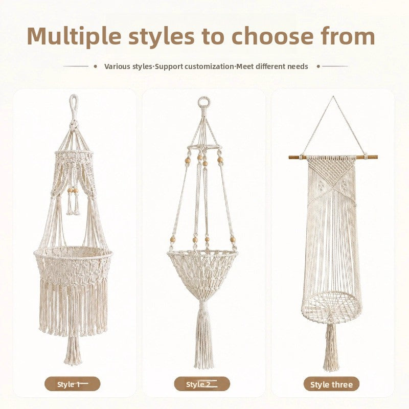 Woven Hanging Cat Hammock & Cushion Options