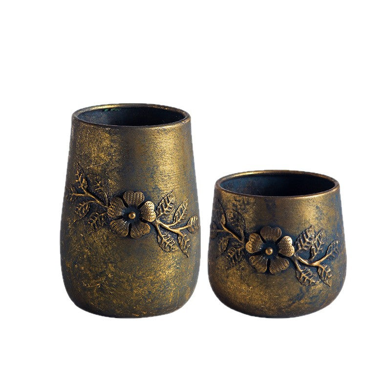 Vintage Floral Iron Planter