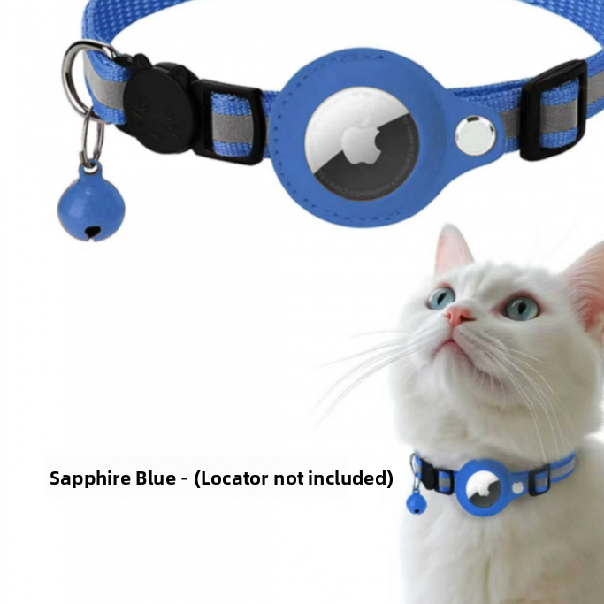 Adjustable Cat Collar with AirTag Holder & Bell
