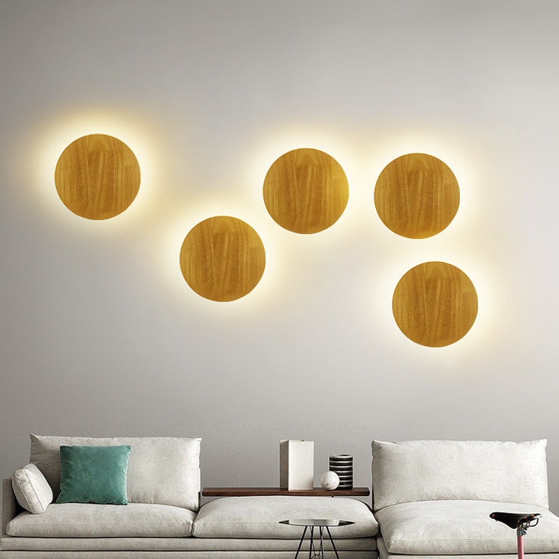 Ambient Warm Light Wooden Wall Lamp for Hallway and Corridor
