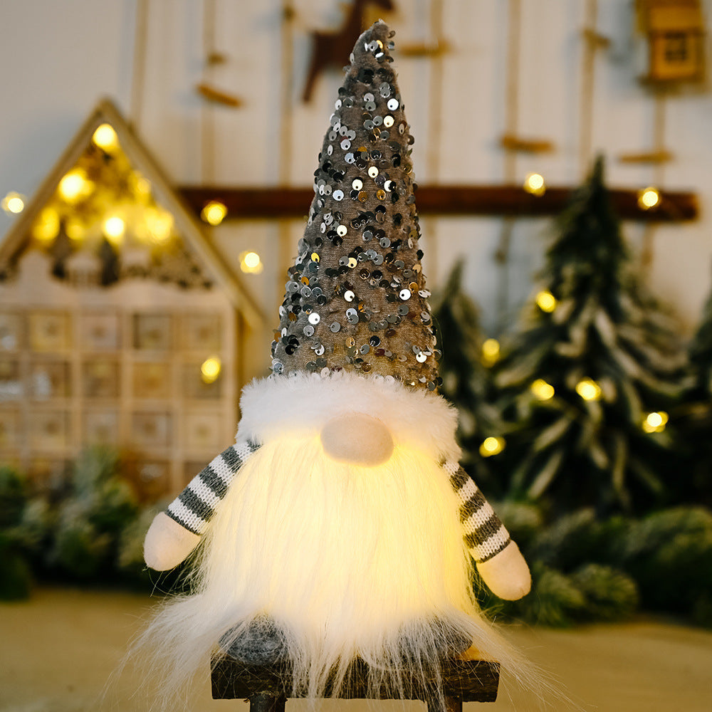 Lighted Sequin Christmas Gnome